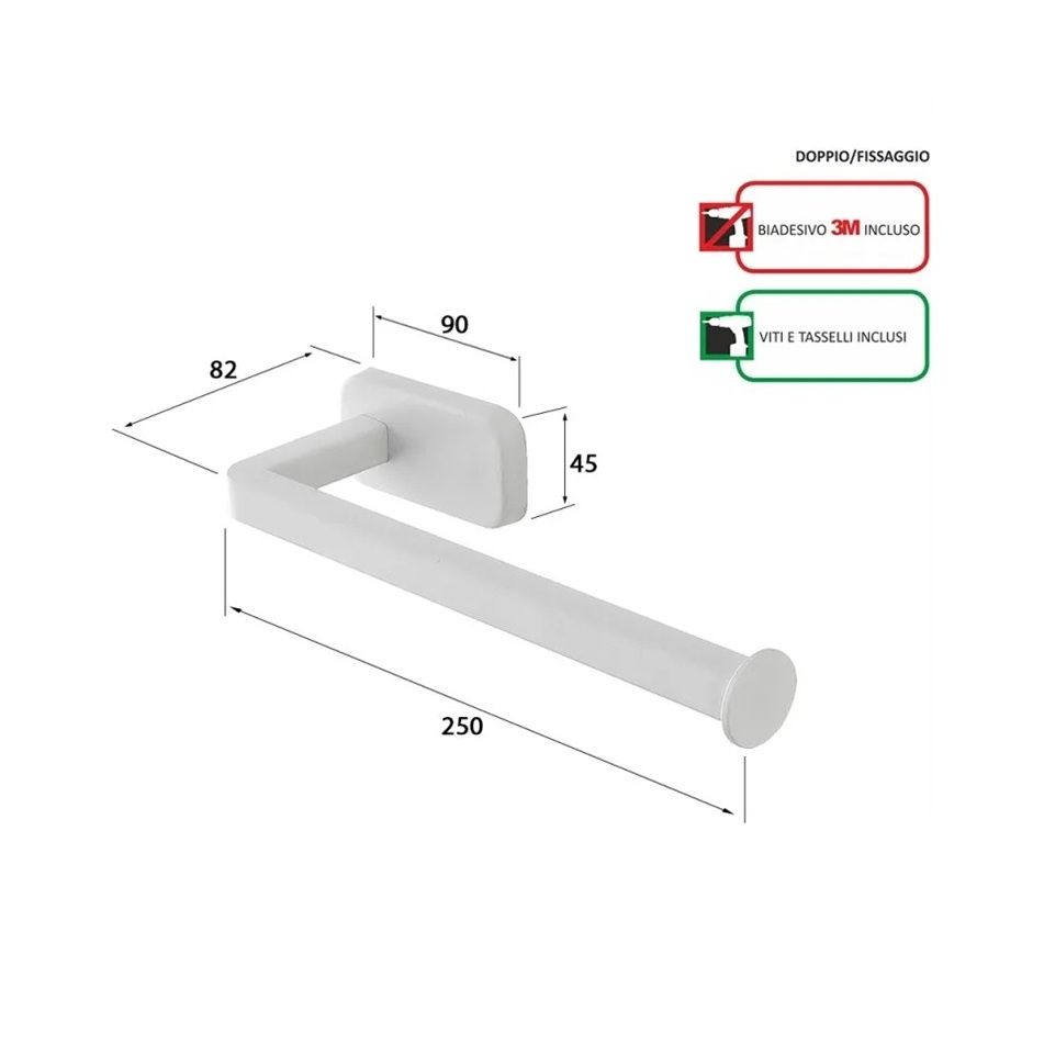 portasalviette-cubik-25cm-inox-bianco