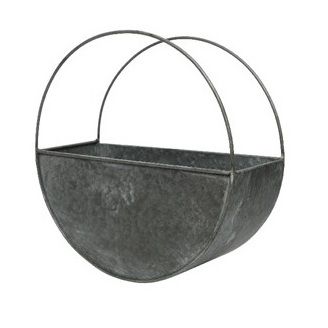 FIORIERA SEMICERCHIO 15X36XH19CM IN ZINCO