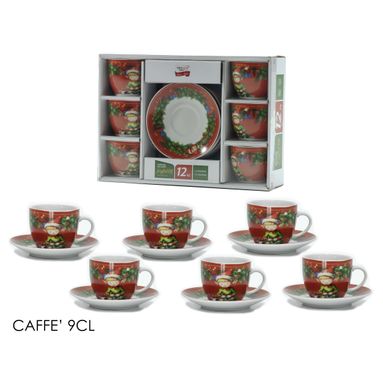 SET 6 TAZZE CAFFE' ELFO MIX 9CM CON PIATTINO.