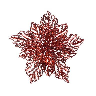 POINSETTA 24CM ROSSA SU CLIP.