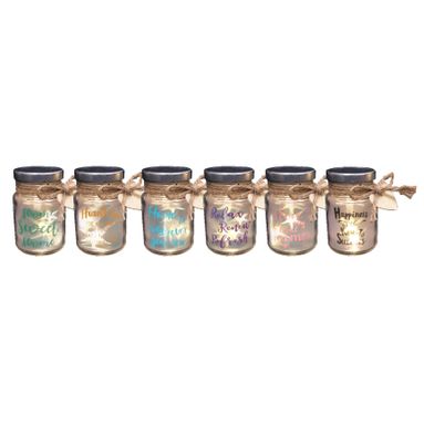 VASO CON LED STELLE D.6XH8CM IN DIVERSI COLORI.
