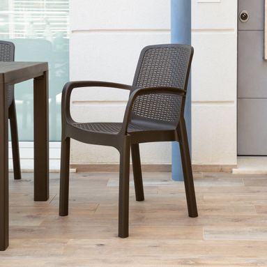 SEDIA IN RATTAN 58X57XH84CM MARRONE NUMANA.