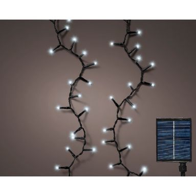 CATENA LED SOLARE 8 FUNZIONI 11M BIANCO FREDDO..