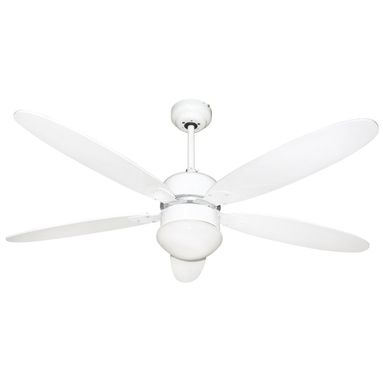 VENTILATORE A SOFFITO 130CM A 5 PALE BIANCO CON TE