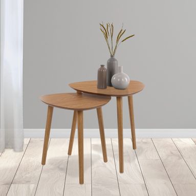 SET 2 TAVOLI BASSI 40XH41-45XH44,5CM LEGNO.