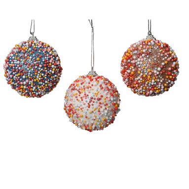 SFERA NATALIZIA 8CM MULTICOLOR POLISTIROLO.