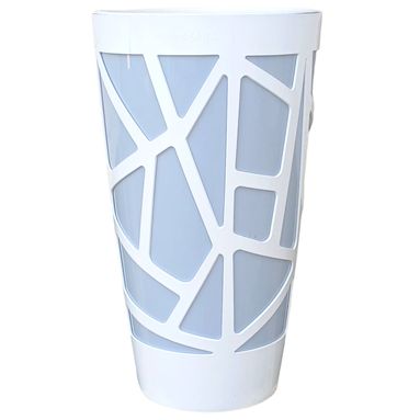 VASO MOSAIC CURVE D.32XH55CM AZZURRO/BIANCO.