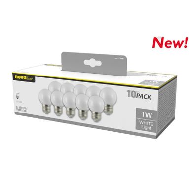 MULTIPACK LAMPADA SFERA LED 1W E27 BIANCHE 10PZ.