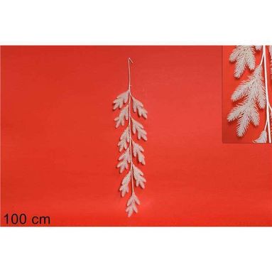 GHIRLANDA RAMI PVC GLITTERATA BIANCO