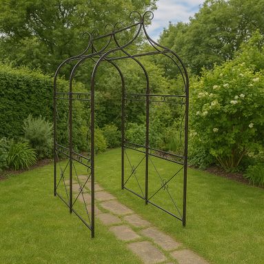 PERGOLA AD ARCO CM.200X140X285H IN FERRO ANTICATO MARRONE 