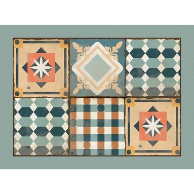TOVAGLIETTA VINILE 33X45CM PIASTRELLE VERDI