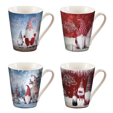 TAZZA MUG NATALIZIA D.8XH10.5CM CON FOLLETTI.