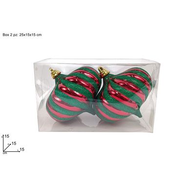 SET 2 APPENDINI CIPOLLA D.15CM ROSSO/VERDE