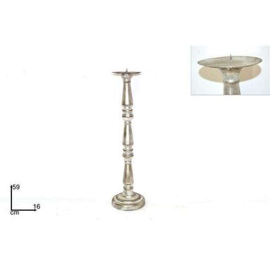 CANDELABRO METALLO 59CM SILVER ANTICHIZZATO.