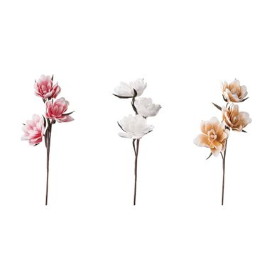 RAMOSCELLO 91CM CON 3 FIORI IN 3 COLORI