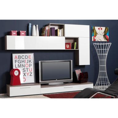 PARETE PENSIERO 270X45X200H CM ROVERE TARTUFO/BIAN