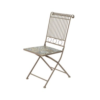 SEDIA BISTROT 50X38XH92CM IN FERRO TAUPE.
