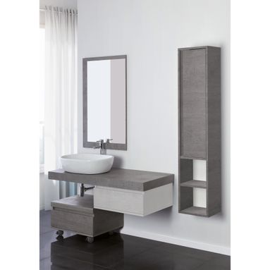 COMPOSIZIONE BAGNO CEMENTO COMPLETA CON CIOTOLA, S