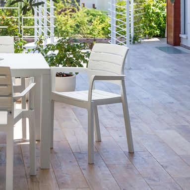 SEDIA RECANATI CON BRACCIOLI 59X53XH84CM BIANCA