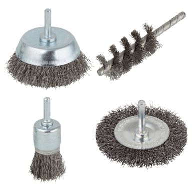SET 4 SPAZZOLE METALLICHE DISCO/TAZZA/CILINDRO