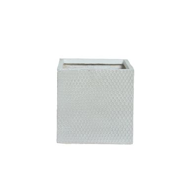 FIORIERA ZOE IN ARGILLA BIANCO SPORCO 30X30XH30CM.