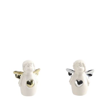 ANGELO NATALIZIO H15CM BIANCO E ORO/ARGENTO