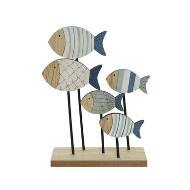 PESCI DECORATIVI CON BASE UNICA 5X12XH19CM BLU/AZZ