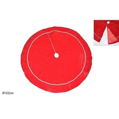 TAPPETO ALBERO VELLUTO ROSSO 122CM.