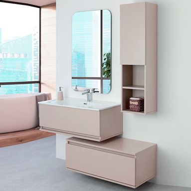 COMPOSIZIONE BAGNO PASTELLO 90X47CM TORTORA