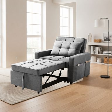 POLTRONA LETTO MIRAY 78X68XH93CM GRIGIA IN TESSUTO