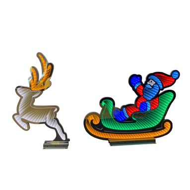 BABBO NATALE CON RENNA H100CM IP44 LED INFINITY