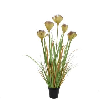 VASO CON ERBA E FIORI D.28XH90CM