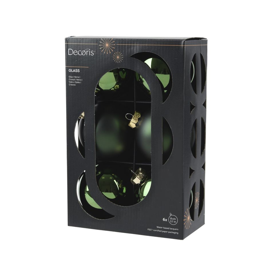 sfere-di-vetro-verde-matto-slash-lucido-8cm-in-box-6pz