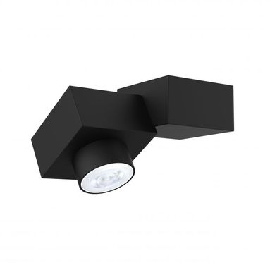 PLAFONIERA CROSS GU10 20X14XH13CM NERA IN METALLO