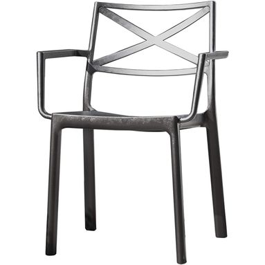 POLTRONA METALIX 60X53XH81CM IN RESINA GHISA BRONZ
