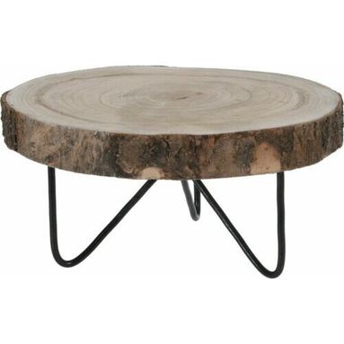 ALZATA CON DISCO IN LEGNO NATURALE D.30X13CM