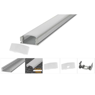 KIT PROFILO 18X7MM PER NASTRI LED 200CM CON COVER