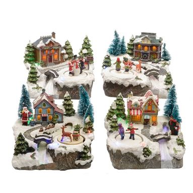 SCENARIO NATALIZIO 16X19XH15CM IN RESINA CON LED.