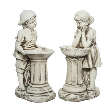 BIMBI ALLA FONTANELLA H62CM IN MAGNESIO BIANCO.