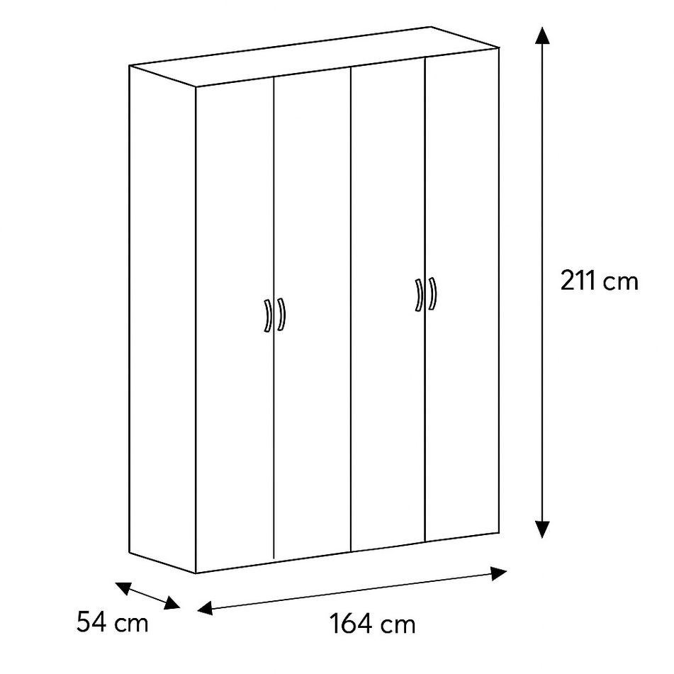armadio-simpli-4-ante-bianco-frass-164x54xh211cm