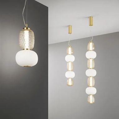 LAMPADARIO LED TOTEM 36W 17XH241CM 3000K ORO