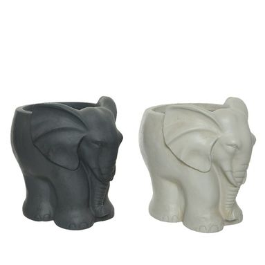 FIORIERA A FORMA DI ELEFANTE H26CM ANTRACITE / SAB