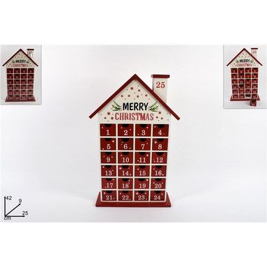 CASETTA LEGNO CON CALENDARIO AVVENTO.