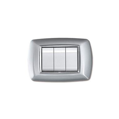 PLACCA MYLIFE 3 MODULI ALLUMINIO CHIARO
