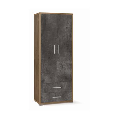 MOBILE 2 ANTE 2 CASSETTI 71X41XH182CM STRUTTURA NOCE STELVIO FRONTALE OSSIDO NERO