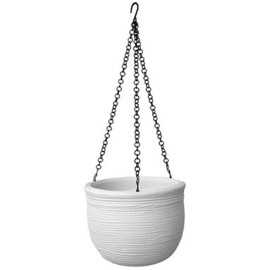 VASO PENSILE BOMBATO SHABBY D.25XH19CM BIANCO PERL