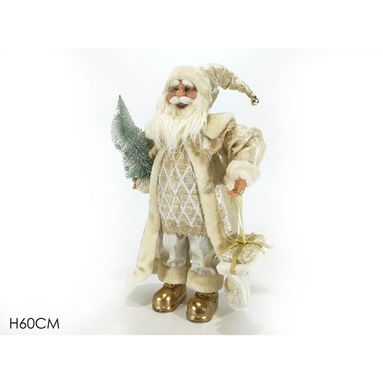 BABBO NATALE H60CM CON PACCO ORO