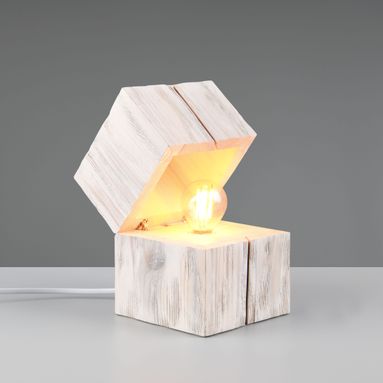 LAMPADA DA TAVOLO E14+LED TREASURE H16CM BIANCA