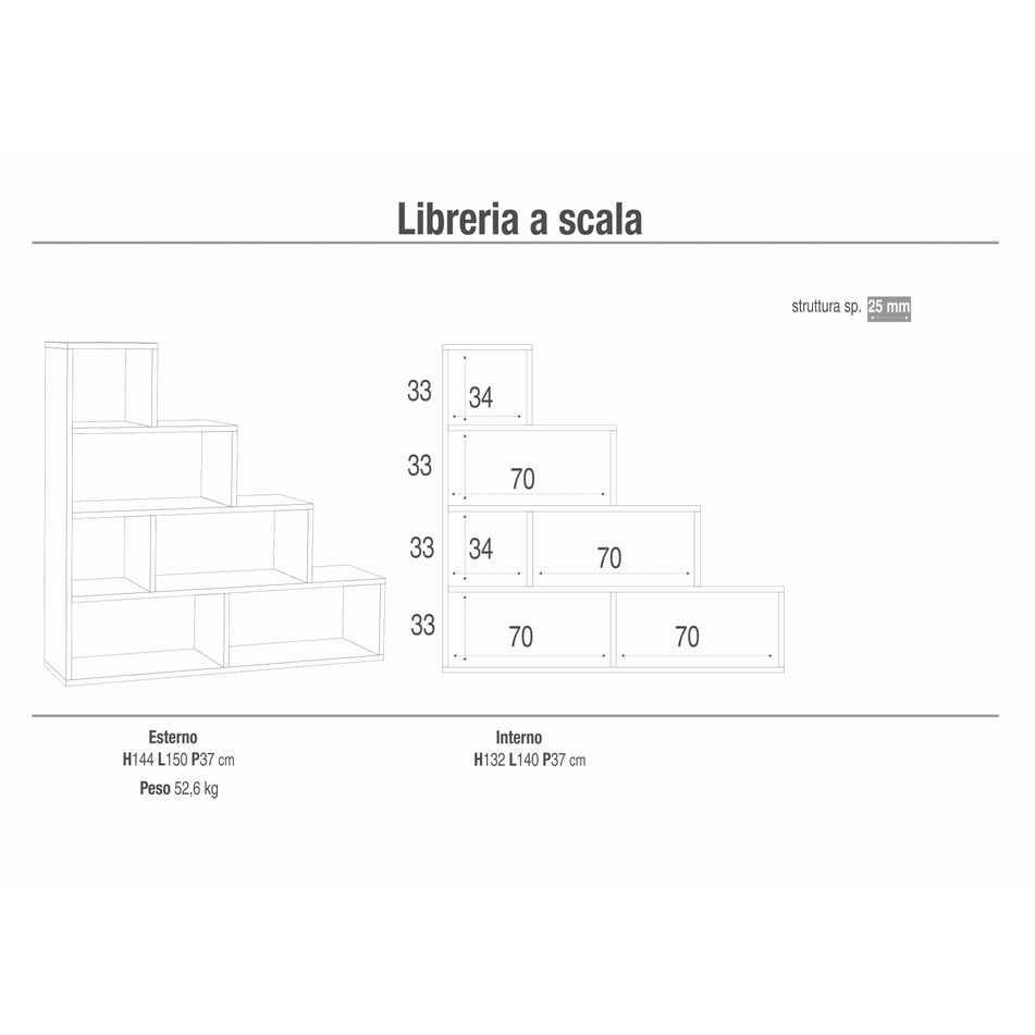 libreria-a-scala-l144-kit-150x38xh144cm-ossido-bianco