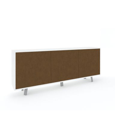 MOBILE 3 ANTE KIT 177X41XH74CM STRUTTURA OSSIDO BIANCO FRONTALE RUGGINE